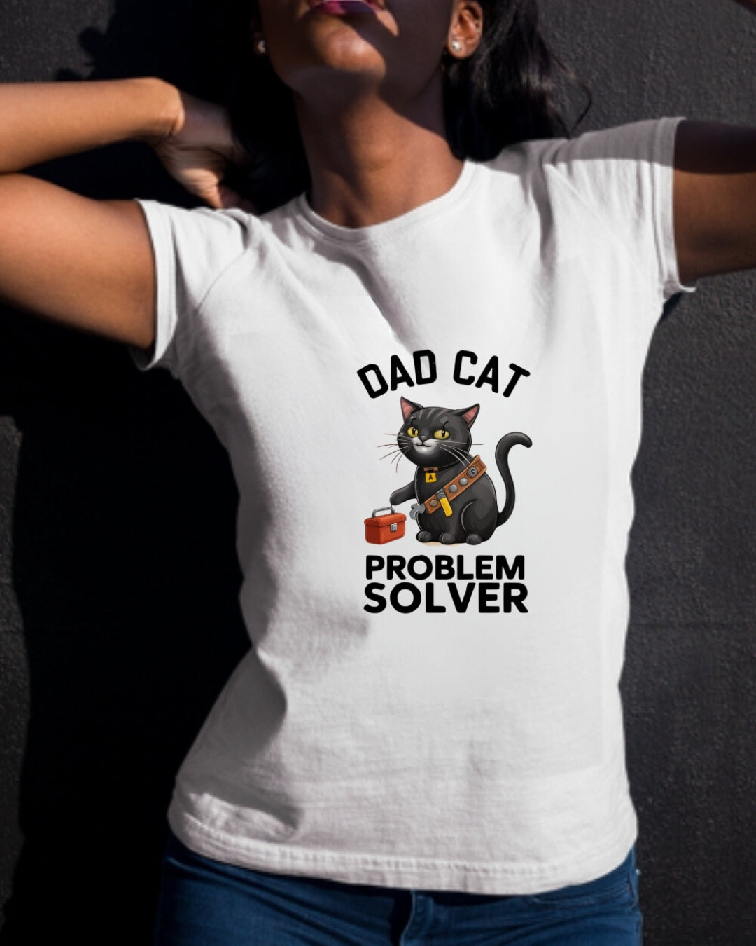 Dad Cat Problem Solver Cotton T-Shirts