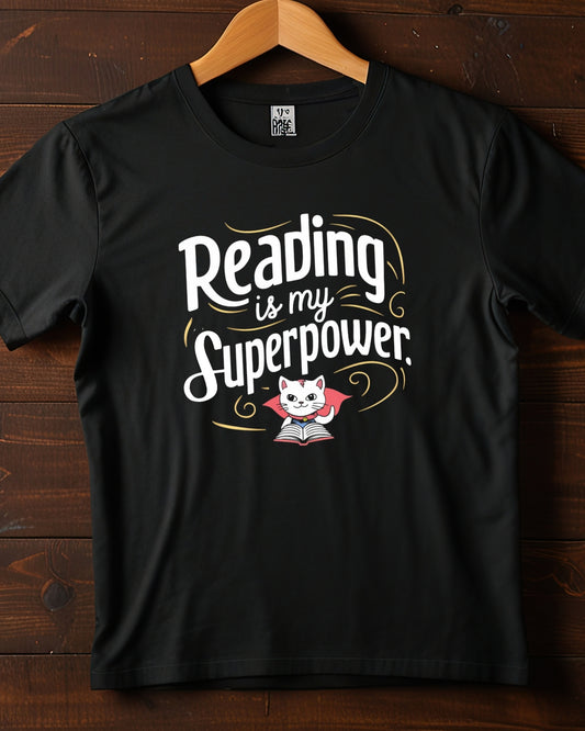 Reading Is My Superpower Kid Heavy Cotton Tshirt