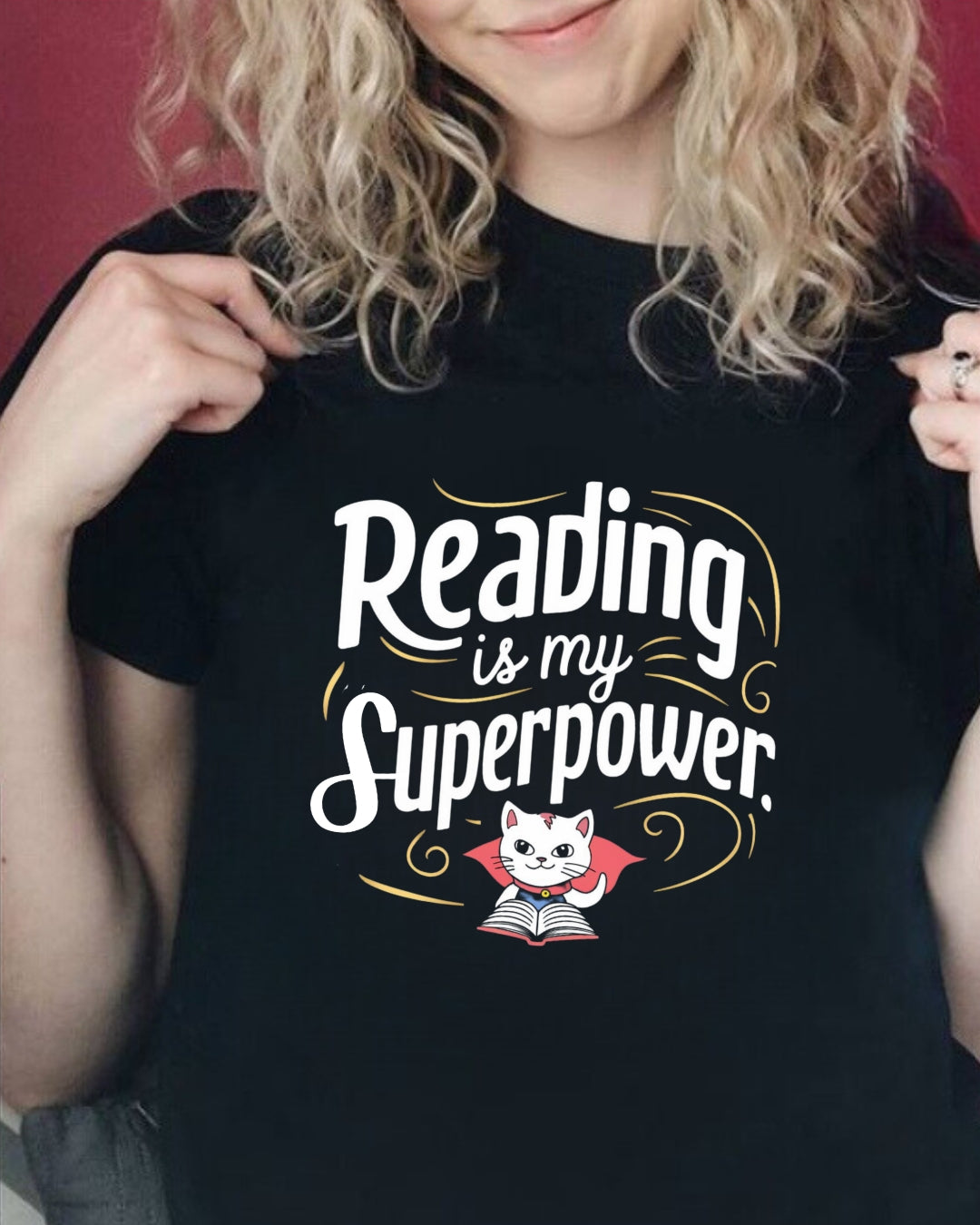 Reading Is My Superpower Kid Heavy Cotton Tshirt