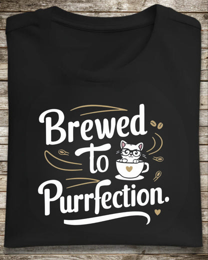 Brewed To Purrfection Cotton Tee