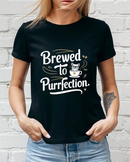 Brewed To Purrfection Cotton Tee