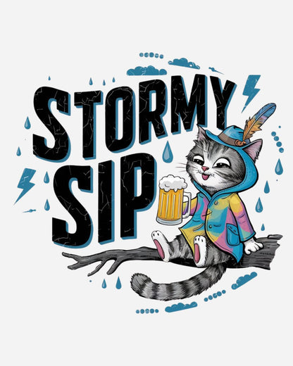 Stormy Sip Cotton Men Tshirt