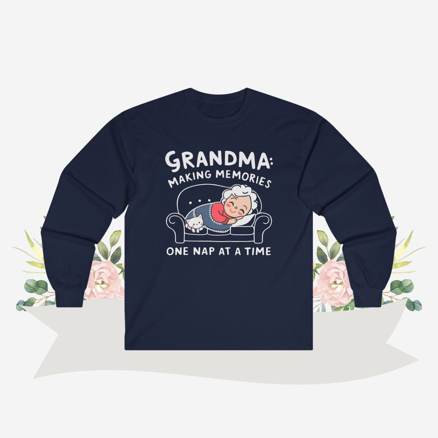 Grandma Making Memory Cotton Long Sleeve Tshirt