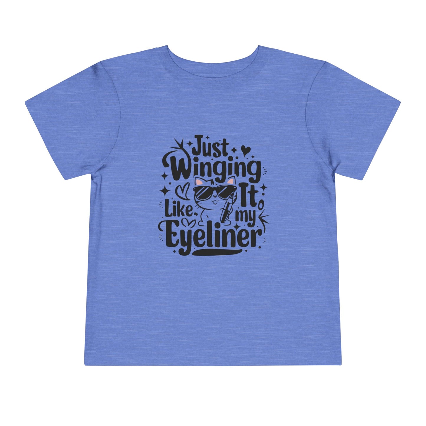 Just Winging it Like My Eyeliner Toddler Cotton Kids T-Shirts