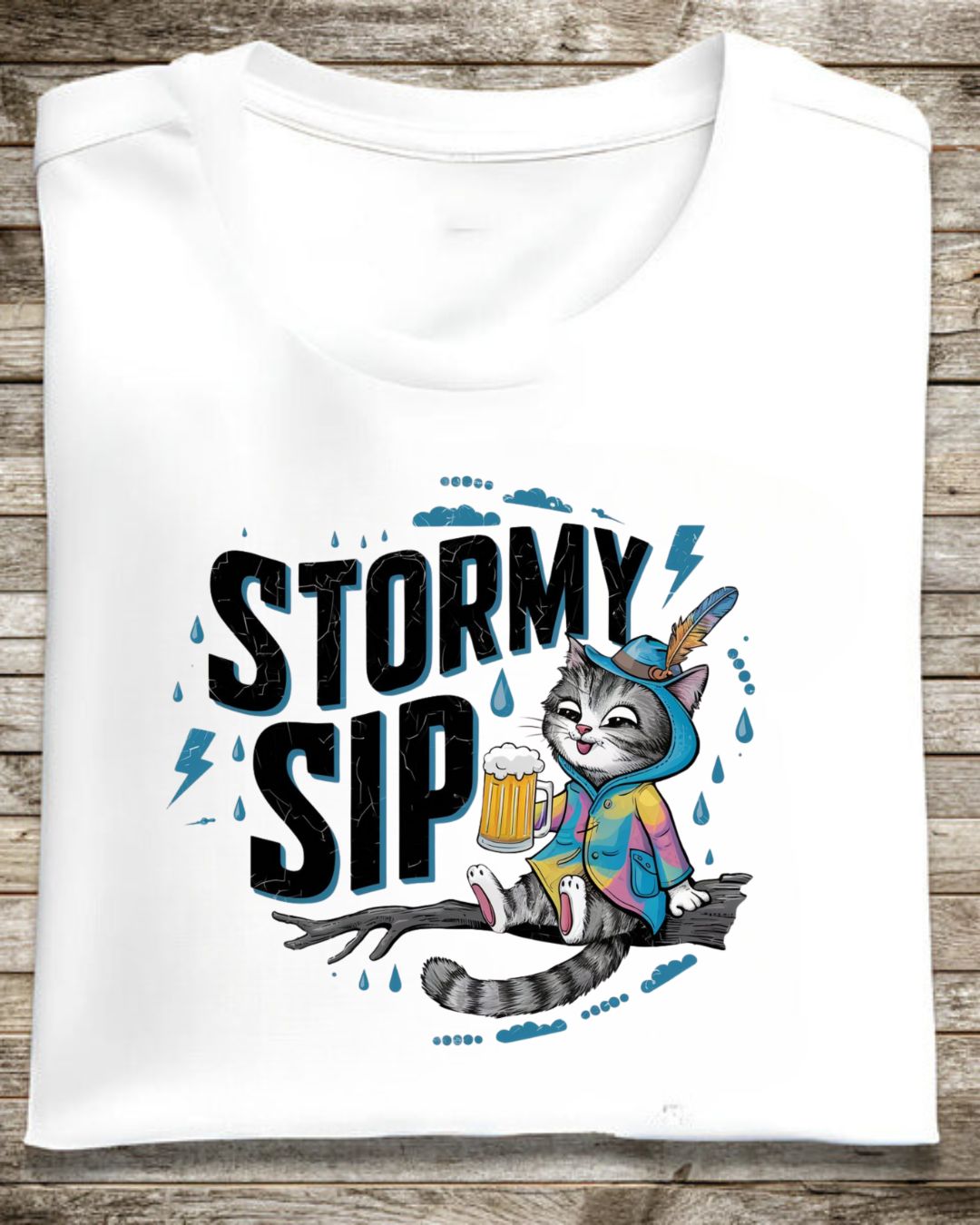 Stormy Sip Cotton Men Tshirt