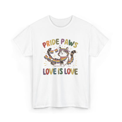 Pride Paws Love Is Love LGBT Pride Promoting Pride Equality and Love LGBT Gift Cat TShirt