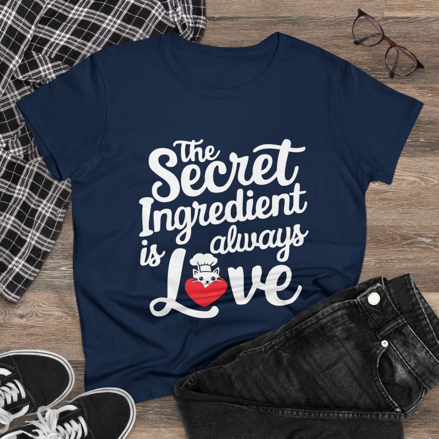 Secret Ingredient Is Love  Women Cotton Tshirt