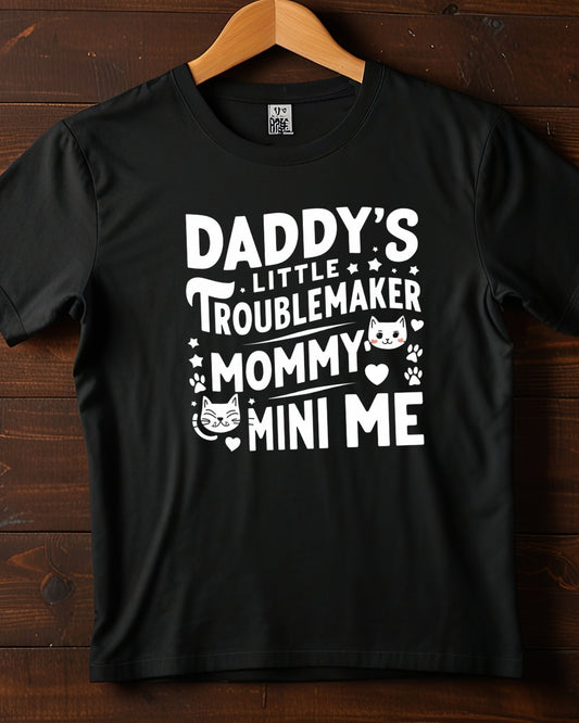 Daddy Little Troublemaker Kids Heavy Cotton Kids T-Shirt