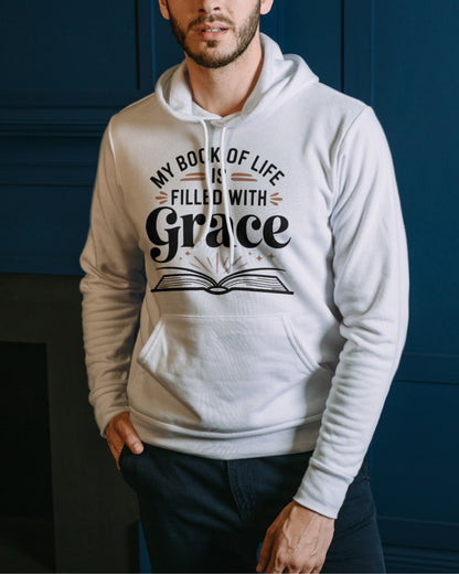 My Book Of Life Filled With Grace Cotton Hoodie