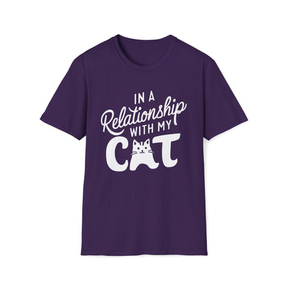 In A Relationship With Cat Cotton Men Tshirt