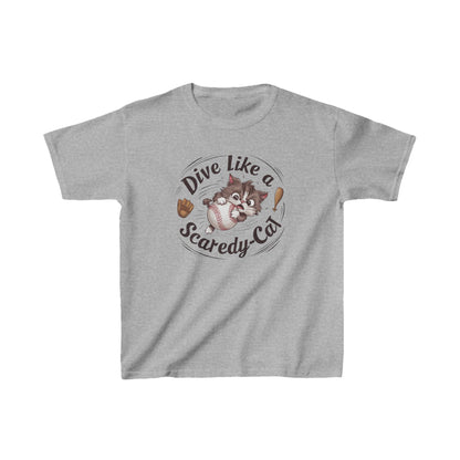 Dive Like Scaredy Cat Heavy Cotton Kids T-Shirt