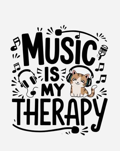 Music Is My Therapy Cotton Tshirt