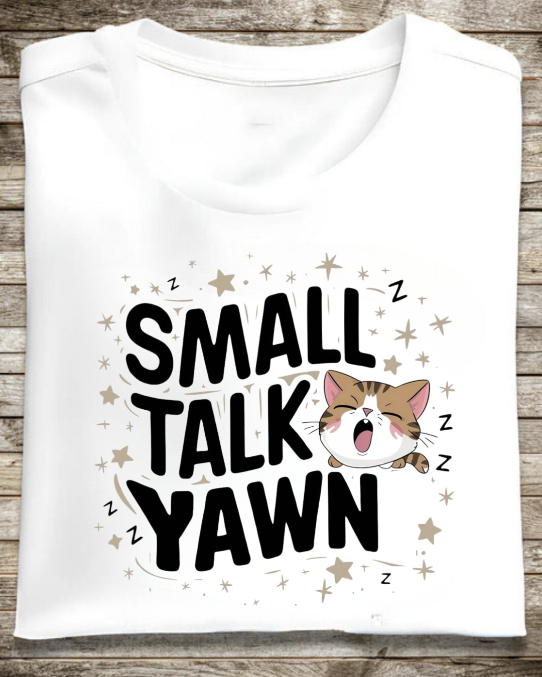 Small Talk Yawn Cotton Cat T-Shirt