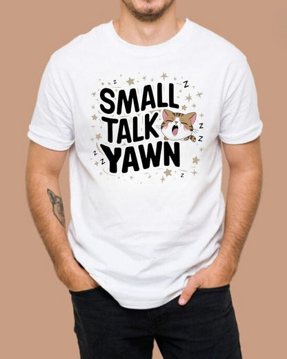 Small Talk Yawn Cotton Cat T-Shirt