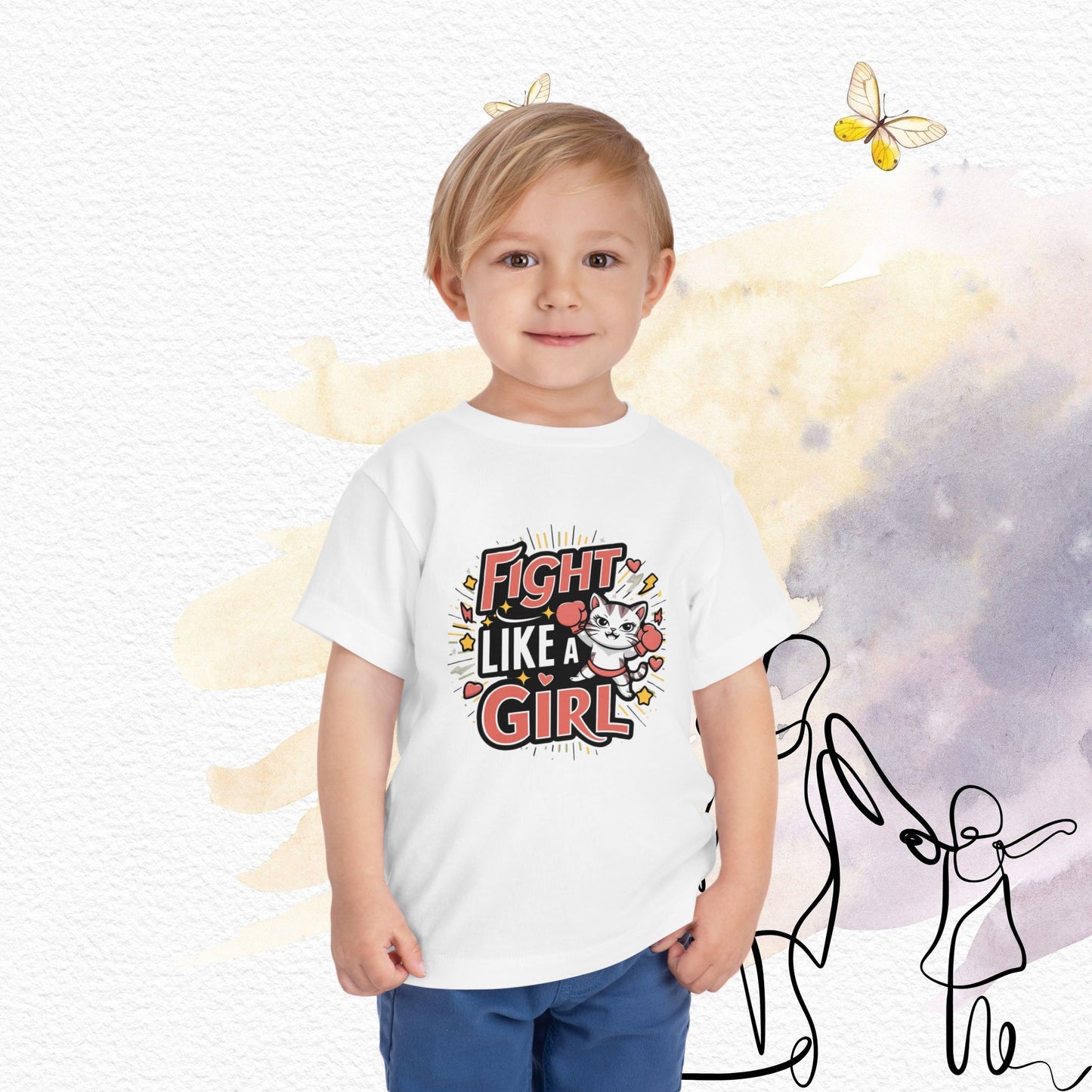 Fight Like Girl Toddler Cotton T-Shirts