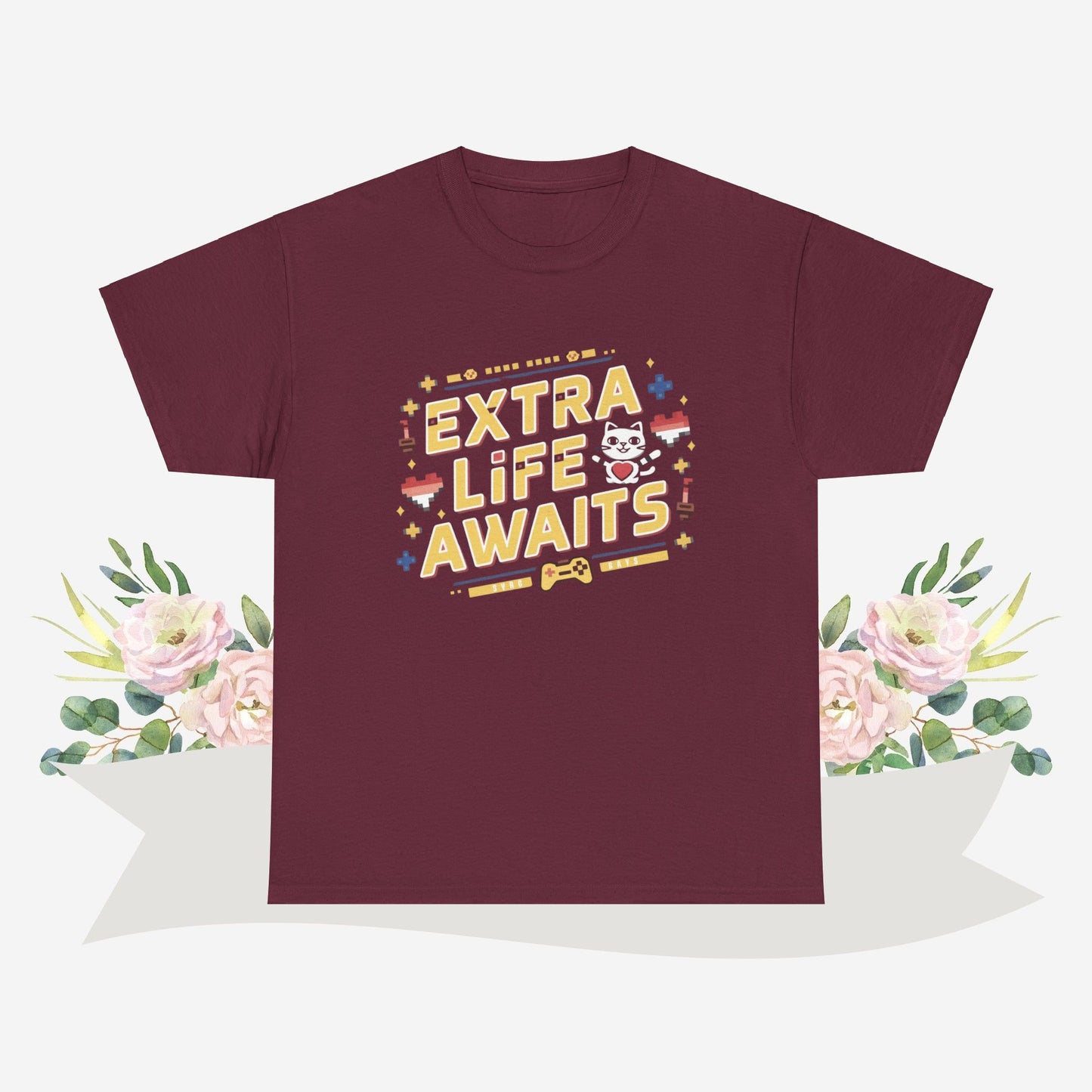 Extra Life Awaits Retro Cotton Tshirt