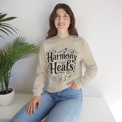 Harmony Heal Heavy Unisex Cotton Crewneck Sweatshirt