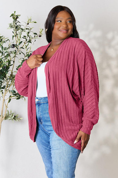 Long Sleeve Ribbed Cocoon Cardigan