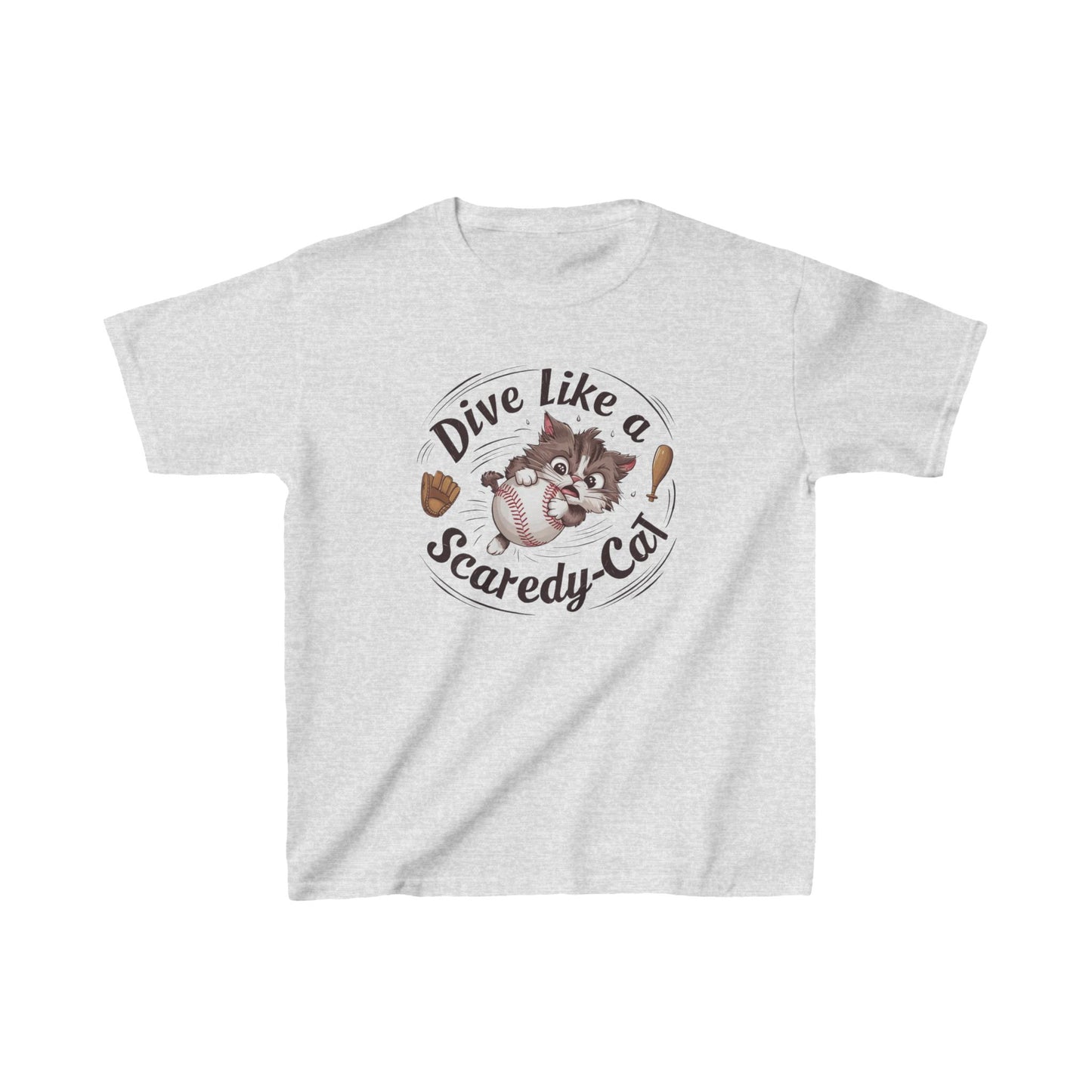 Dive Like Scaredy Cat Heavy Cotton Kids T-Shirt