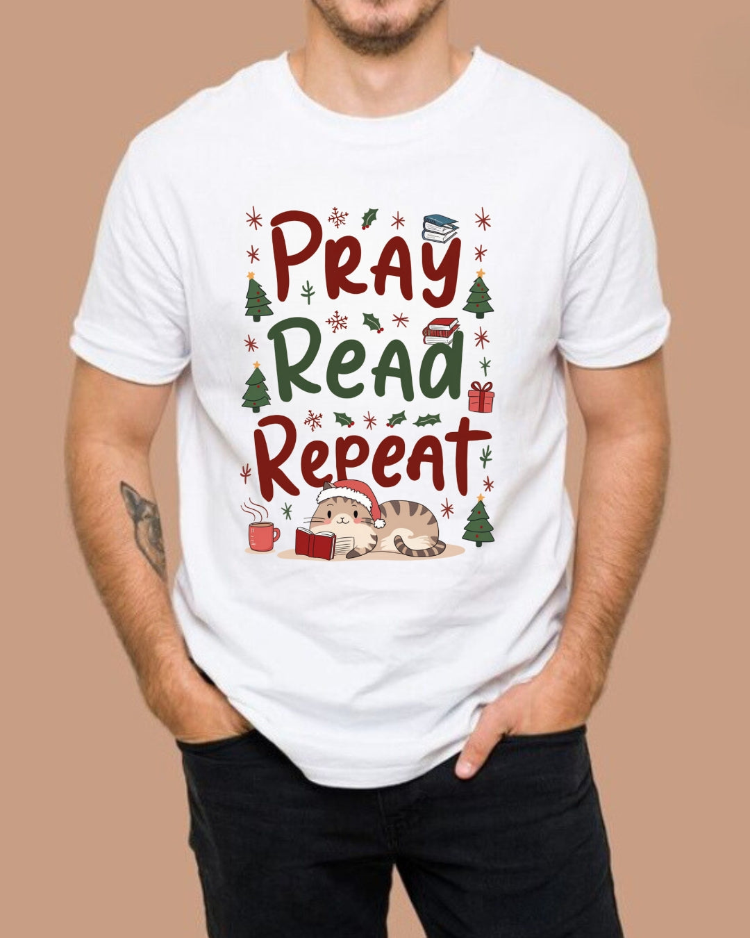 Pray Read Repeat Cotton Tshirts