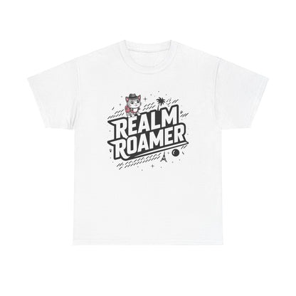 Funny Cat Realm Roamer Travel Vacation Gift Men Kids Women Tee Funny Cat T-Shirt