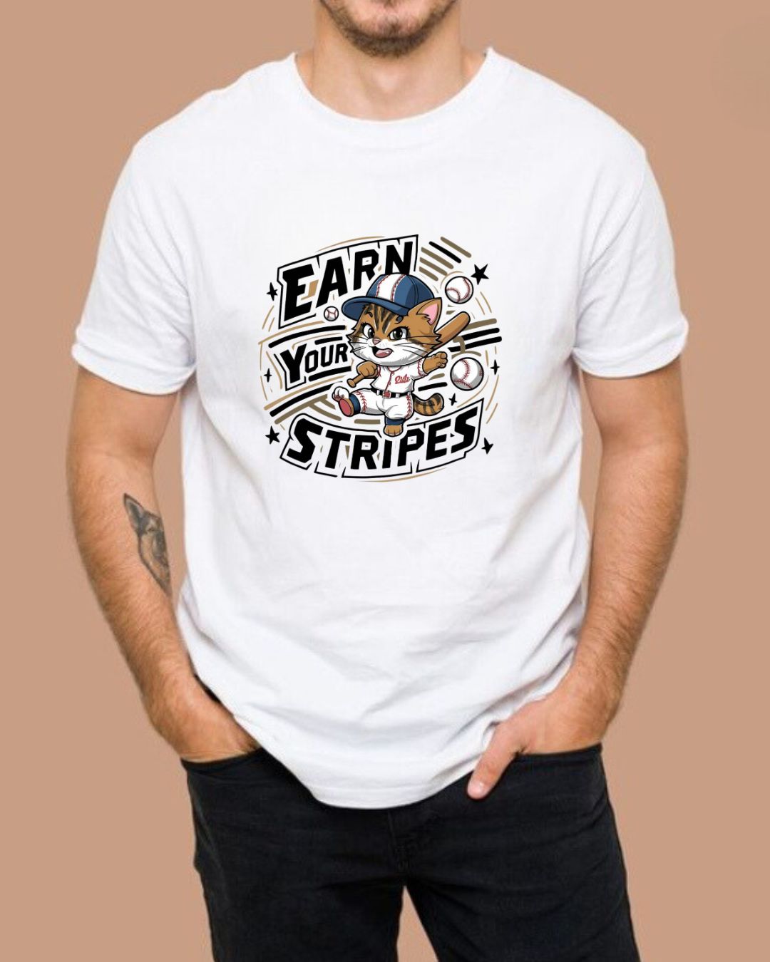 Earn Your Stripe Cotton Men Tshirt