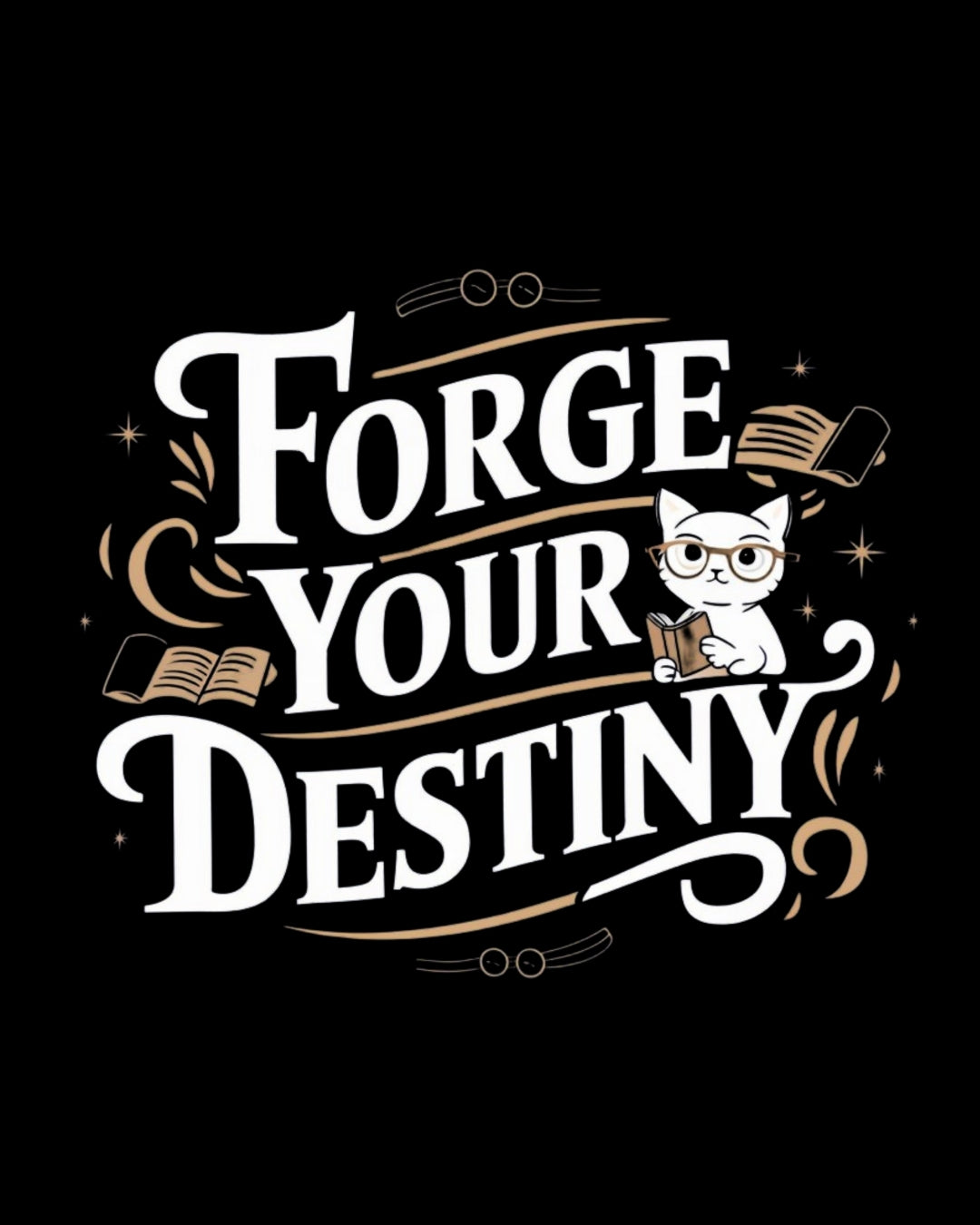 Book Lovers T-Shirts Forge Your Destiny Cotton T-Shirt