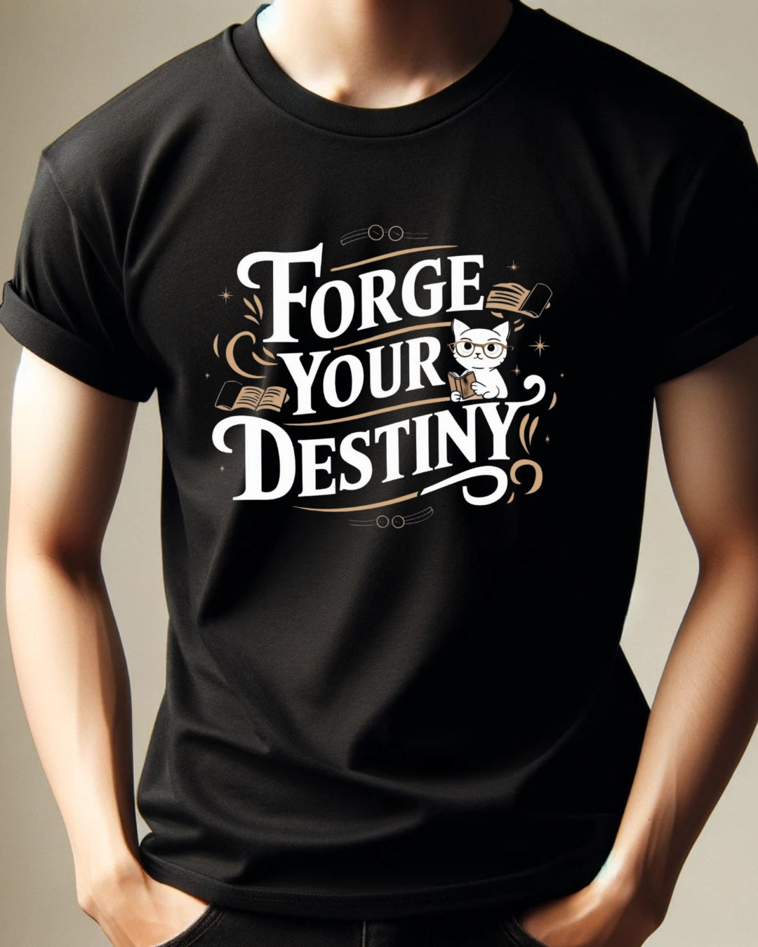 Book Lovers T-Shirts Forge Your Destiny Cotton T-Shirt