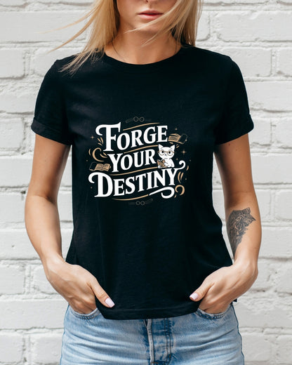 Book Lovers T-Shirts Forge Your Destiny Cotton T-Shirt