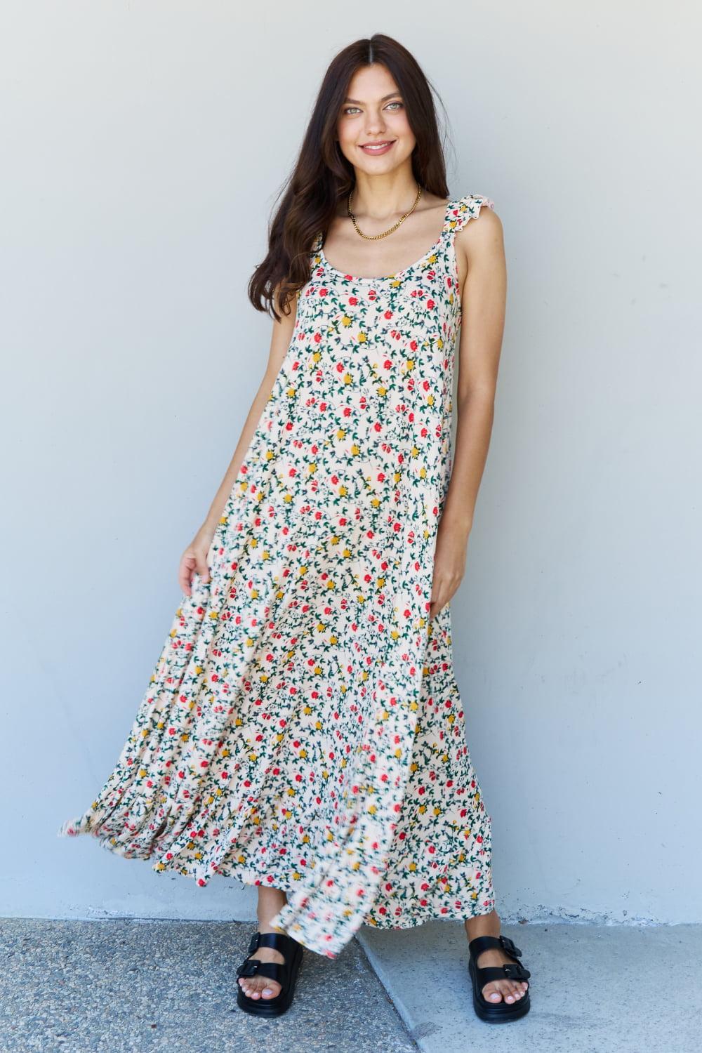 Garden Ruffle Floral Maxi Dress