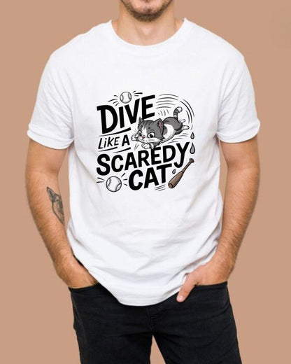 Dive Like Scaredy Cat Cotton Men Tshirt