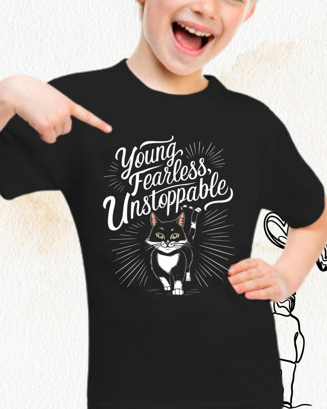 Young Fearless Unstoppable Youth Heavy Cotton T-Shirt