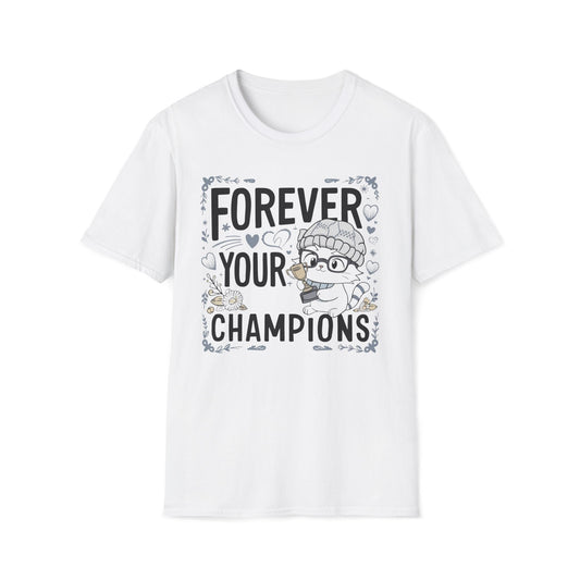 Men's T-Shirt Forever Champions Grandpa Short Sleeve Casual Regular Fit Cottagecore Grandma Funny Cat Tee