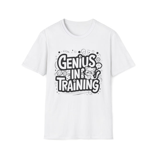 Men's Tee Genius In Training kitten Short Sleeves Casual Regular Fit Cotton Funny Cat T-Shirt