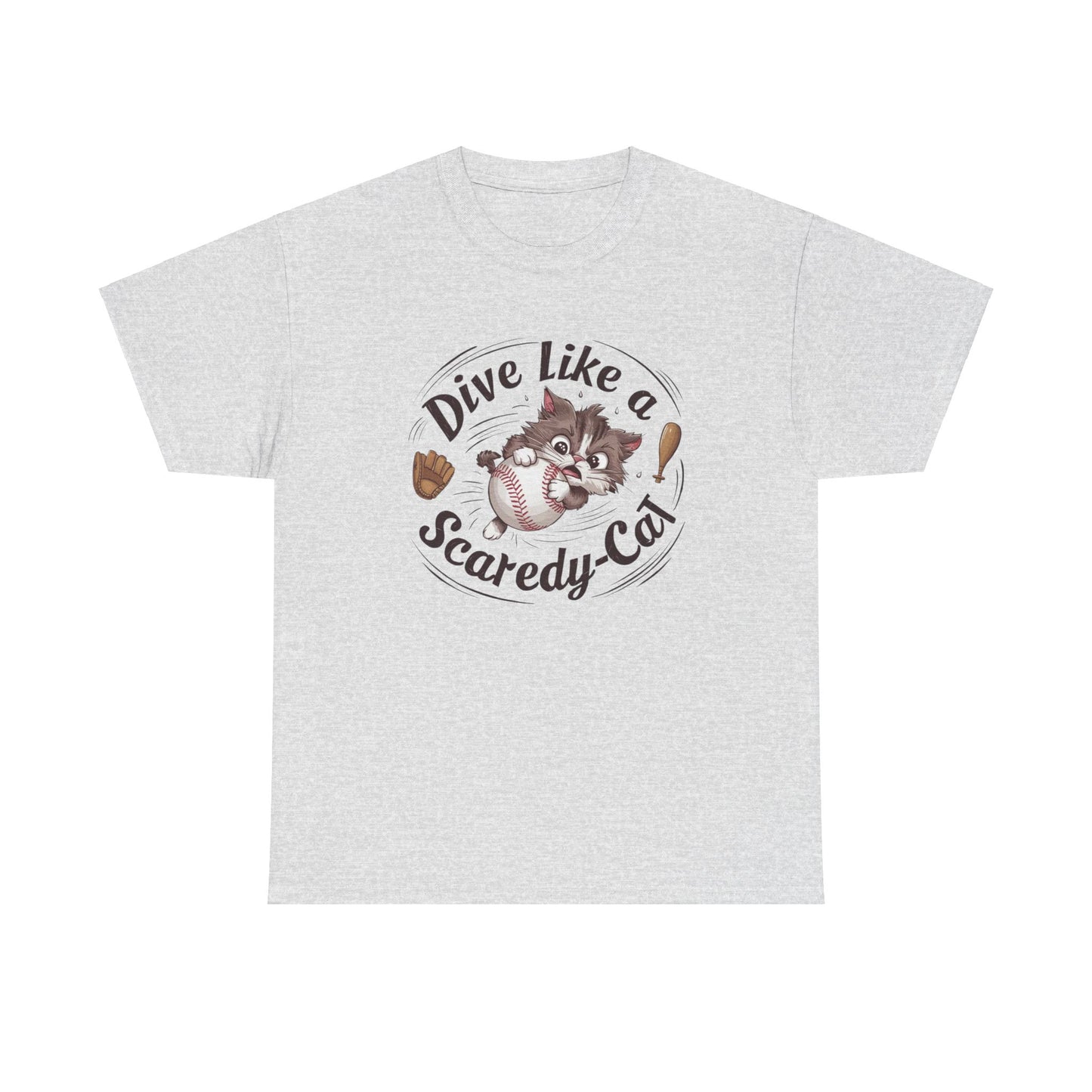 Dive Like Scaredy Cat  Baseball Cotton T-Shirts