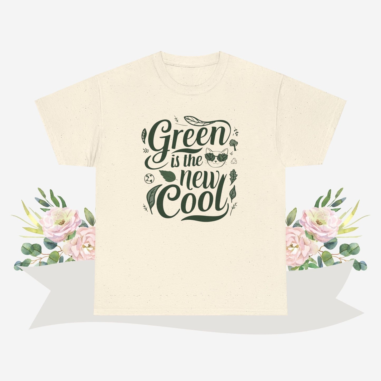 Green Is The New Cool Cotton Crew Neck Tshirt