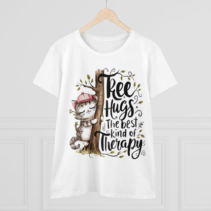 Tree Hugs Best Kind of Therapy Women Cotton Tshirt