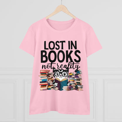 Lost In Book Not Reality Women Cotton Tshirt