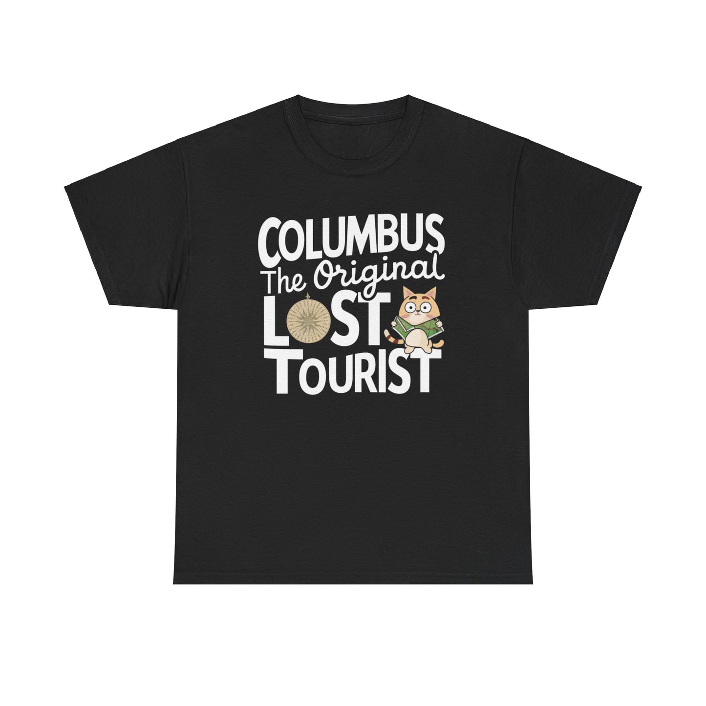 Columbus The Original Lost Tourist Unisex Cotton Cat T-Shirt