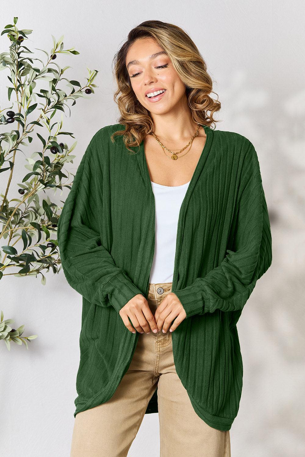 Long Sleeve Ribbed Cocoon Cardigan