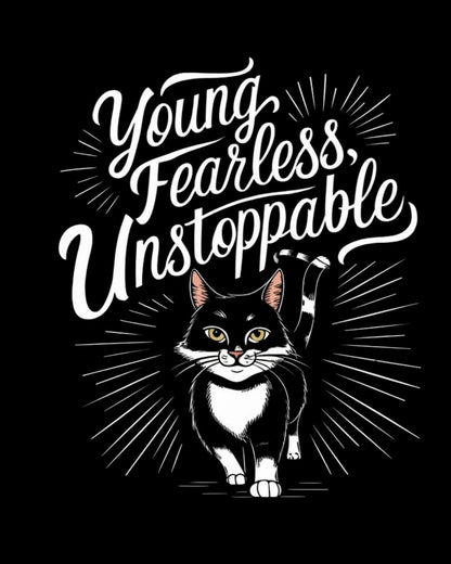 Young Fearless Unstoppable Crew Neck Cotton Men Tshirt