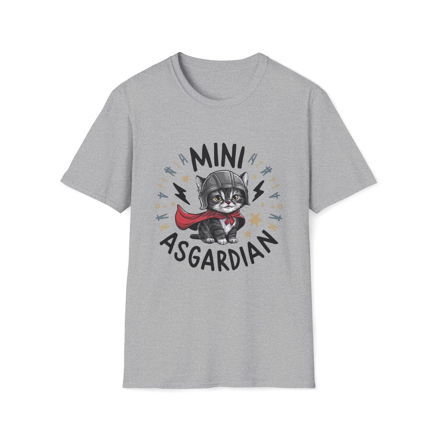 Men's Tees Mini Asgardian kitten Short Sleeves Casual Regular Fit Cotton Funny Cat T-Shirt