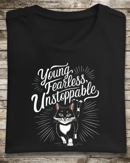 Young Fearless Unstoppable Crew Neck Cotton Men Tshirt