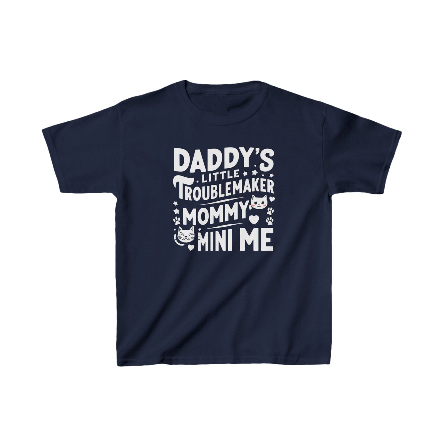 Daddy Little Troublemaker Kids Heavy Cotton Kids T-Shirt