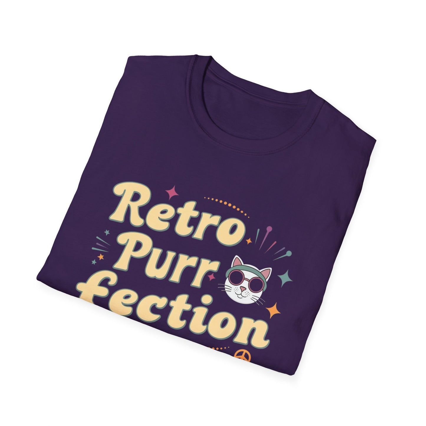 Retro Purr Fection Cotton Men Tshirt