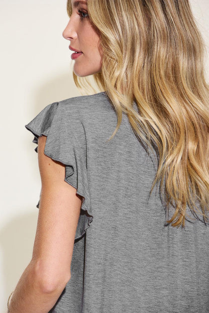 Bamboo Round Neck Exposed Seam Tops