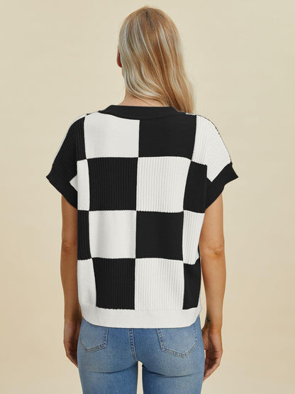 Chic Checkered Sweater