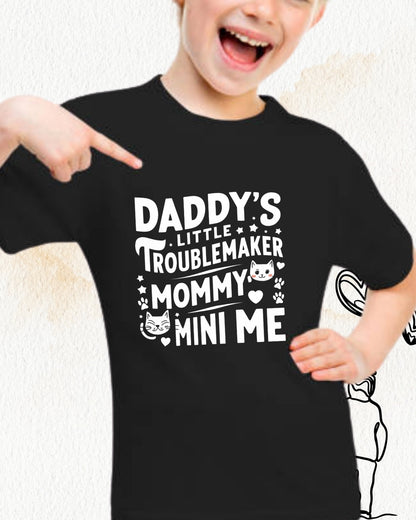 Daddy Little Troublemaker Kids Heavy Cotton Kids T-Shirt