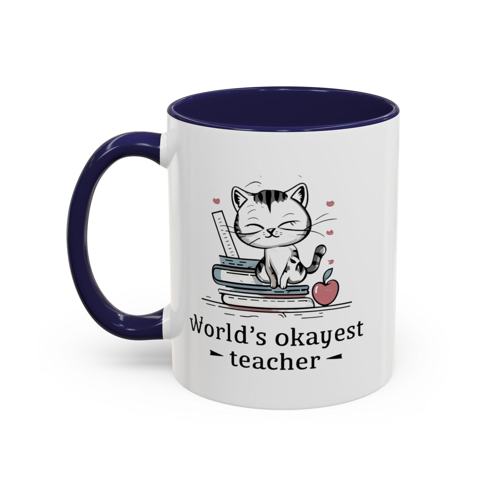 Billien Pawsome Teacher Printify 11 oz 11oz accent mug Coffee Mugs Holiday Picks Home & Living Kitchen Mugs Spring Essentials two tone White base