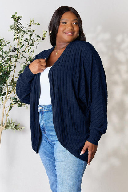 Long Sleeve Ribbed Cocoon Cardigan